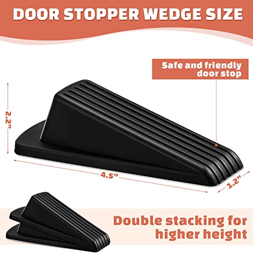 Frienda 36 Pcs Rubber Door Stoppers Wedge, Heavy Duty Bottom Stop, Black