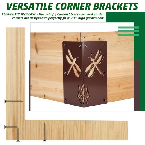 Duraaamo 4 Pack Raised Garden Bed Corner Bracket for Wood Planter Box