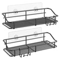 Nieifi Shower Caddy Adhesive, Shower Shelves, Shampoo Holder for Bathroom - color: Black, size: 2 Pack