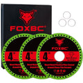 FOXBC 4 Inch Indestructible Multi-Material Cut Off Disc for Angle Grinders, 7/8" Arbor - 3 Pack