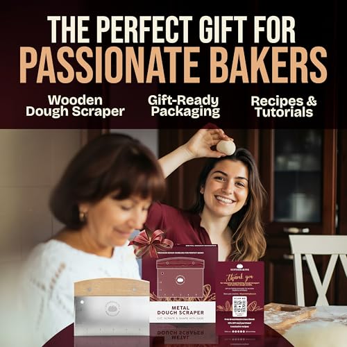 Superbaking Multipurpose Bench Scraper, 6" Grill & Dough Scraper with Ruler - size: Wooden Grip