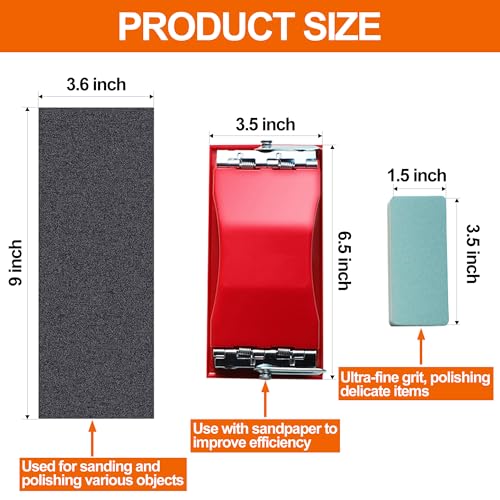Wet & Dry Sandpaper Set, 42 Sheets of 120 to 3000 grit Sand Paper | Comes with Sanding Block Sander,for Wood Furniture Finishing Metal Automotive Sanding Polishing - style: sandpaper-42 pcs