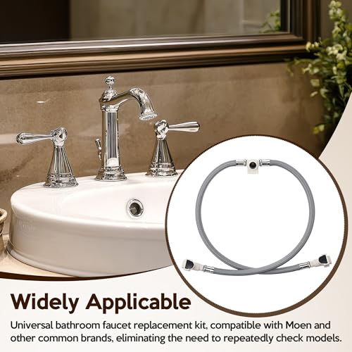 Enhon 2 Pack Replacement Hose Kit Compatible with Moen 114299 113016, Widespread Bathroom Sink Faucet Replacement Hose Kit Compatible with Duralock Connections, Easy No Tool Installation, Leakproof