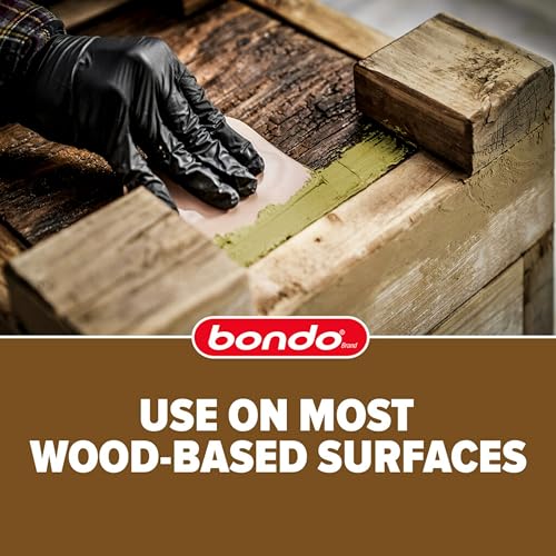 3M Bondo Wood Filler 30 oz (850.49 g) with Bondo Cream Hardner 0.5 oz (14g), Repairs Chips and Cracks in Wood, Sandable, Paintable, and Stainable (WF-QT-ES)