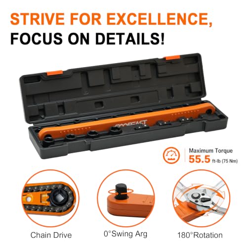 Pro Offset Extension Wrench 19PCS, Impact Wrench Extender Tools Socket Set - color: Orange