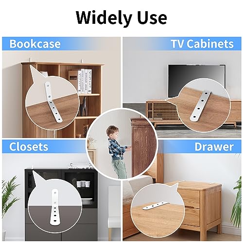 furniture anchors wall safety straps: Anti-Tip Anchor Kit Secure dresser Falling Earthquake Strap for Baby 2 Pack - size: middle (2 pack)
