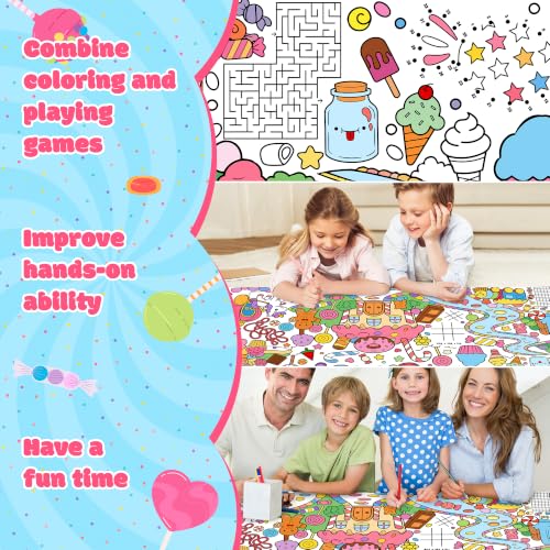 Dvbonike Jumbo Candy Coloring Activity Poster for School Party Supplies - style: Candy(including mini-games)