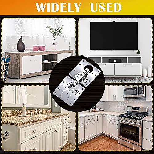 Cabinet Hinges Repair Plate,Stainless Steel Hinge Repair Brackets Kit,Kitchen Cupboard Door Hinge Repair Plate Kit Includes Fixing Screws,Protect Wooden Kitchen Cabinet Door,Furniture(2 PCS)… - size: 2 Pieces