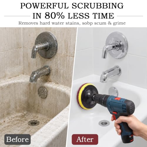 5 Inch 30 PCS Scouring Pads Drill Brush Power Scrubber Cleaning Kit - size: 5 Inch 30 Pieces