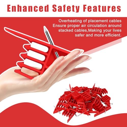 200 Pack Cable Stackers with Steel Nails, Multi-Cable Electrical Wire Clips