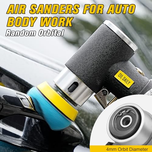 SI FANG Black 2" 3" Mini Orbital Air Sander & Polisher Kit for Auto Body Work - style: 2"3" Buffer Kit
