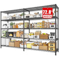 REIBII 72.8" W Storage Shelves Load 1600LBS, 5 Tier Metal Shelving Unit - size: 17.7" D x 72.8" W x 70.9" H