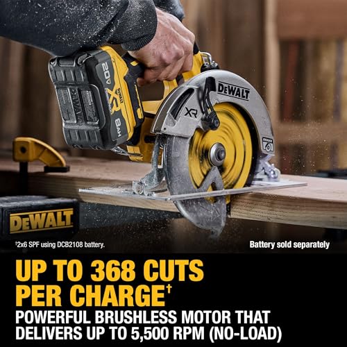 DEWALT 20V MAX XR Brushless Cordless 7-1/4 in. Circular Saw, Tool Only (DCS590B)