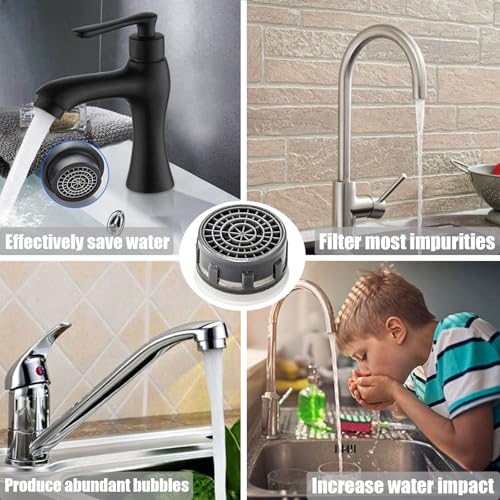 Faucet Aerator 1.2 GPM Flow Restrictor Plug-In Faucet Aerator Replacement Parts for Bathroom or Kitchen (white 20 Pieces)