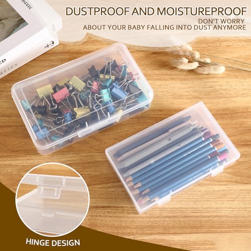 Clear Plastic Storage Containers, Mini Rectangular Organizer Boxes with Hinged Lids, 36 Pack Mixed Sizes, for Beads, Jewelry, Art Craft