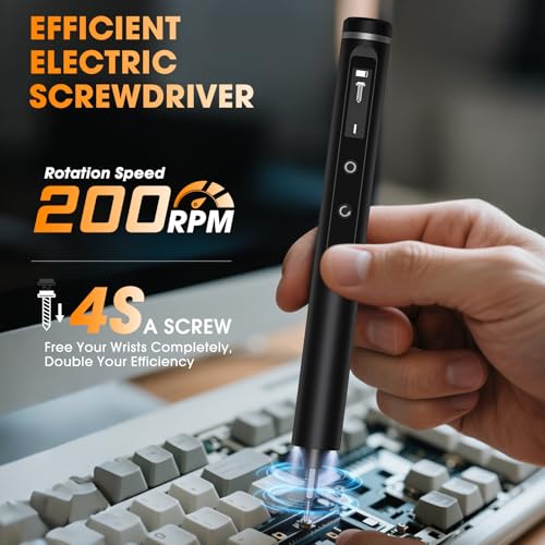 TanSon Mini Electric Screwdriver, Cordless Small Precision Screwdriver Set - color: 50 Black