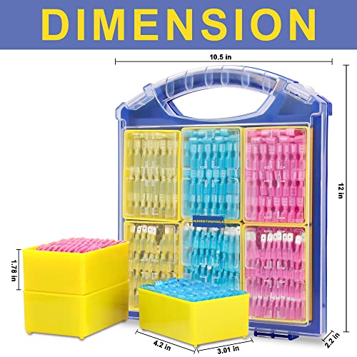 haisstronica 560PCS Heat Shrink Spade Connectors, 22-10 AWG, Male/Female - size: AWG 22-10, style: Male&Female Kit 560PCS