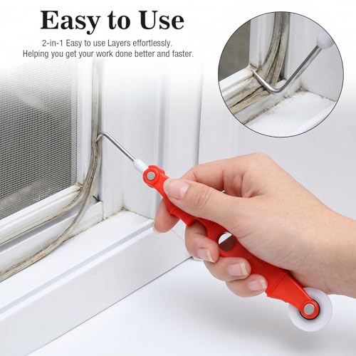 4PCS Screen Tool, Window Screen Replacement Kit with Spline Roller Tool, Window Screens Spline Roller Tools, Windows Installation Tools for Installing & Replacing Windows Patio Sliding Door