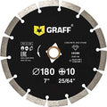 7 Inch Diamond Blade for Angle Grinder — Diamond Cutting Wheel for Cutting Stone, Marble, Granite, Brick, Masonry, Paving Flag, Concrete — Diamond Saw Blades Segment Height 0.394” (10 mm) — GRAFF - size: Ø 7 Inch Segment, style: Diamond Segment Blades