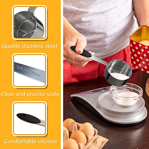 2PCS 1/4cup(59ml) Measuring Cup, Stainless Steel Measure Scoop - size: 1/4cup