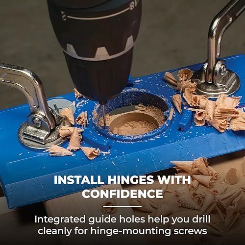 Kreg Concealed Hinge Jig - 35mm Cup Drilling Jig - Adjustable Cabinet Door Installation Tool - KHI-Hinge