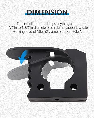 Hi-Lift Jack Handle Keeper 2 PCS Rubber Clamp, Tube Tool Grip Quick-Release Clamp Mount Black Roof Rack Mount Fits 1-1/7 in to 1-3/7 in Diameter Tools -2 Pack - size: 2 Pack