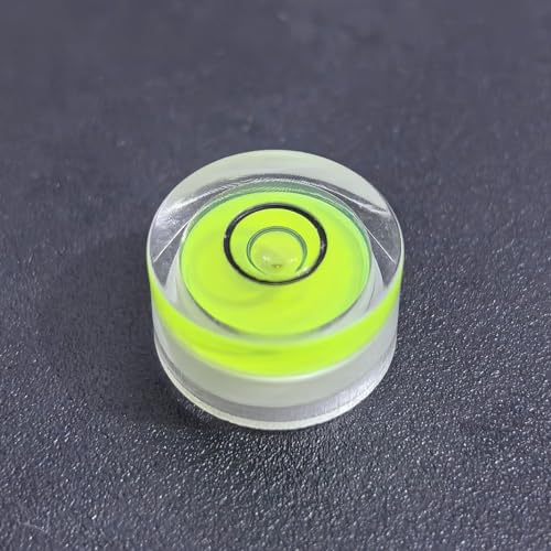 5Pcs Small Circular Bubble Levels with Double Sided Adhesive Bottom Mini Little Stick-on Bubble Spirit Level Measuring Layout Tools Levels (15x8mm) - size: 15x8mm