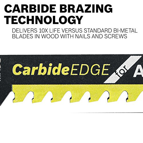 BOSCH T367XHM1 5-7 TPI Carbide Edge T-Shank Jig Saw Blades for All Purpose (1 Piece), 5-3/16" (Pack of 2) - size: 5-3/16" 5-7 TPI Carbide Edge - 2 pcs, style: Industrial