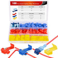 Nilight 100PCS Quick Splice Snap Wire Electrical Terminals T-Tap Connector - color: 100Pcs Snap Wire Connector