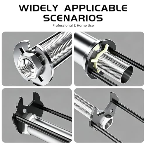 2pcs Multifunctional Sink Wrench Set, 7-in-1 Sink Wrench for Tight Spaces, Faucet Tool Set with Four‑jaw &7 Size, for Kitchen Bathroom, Under Basin Pipe & Angle Repair Plumbing Tools