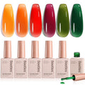 Beetles Jelly Gel Nail Polish Set, 6 Colors Fall Gel Polish Kit - color: 0-0-Autumn Prism