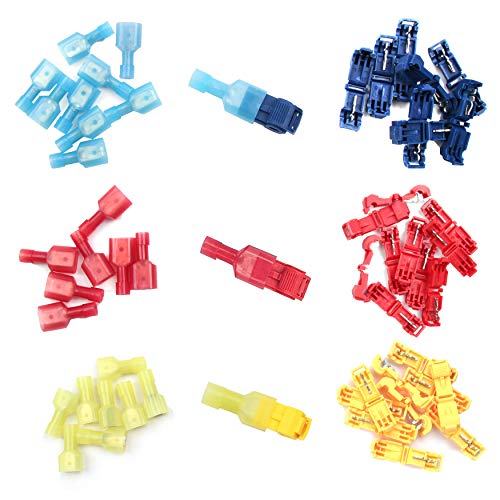 480PCS T-Tap Wire Connectors, Self-Stripping Quick Splice Electrical Wire Terminals, Insulated Male Quick Disconnect Spade Terminals Assortment Kit - style: 480PCS Tap Wire Connectors
