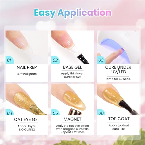 Beetles Bubbly Mixology Cat Eye Gel Nail Polish Set, 8 Colors Pastel Gel - color: 0-0-0-Bubbly Mixology
