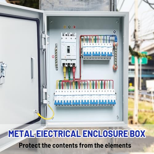 Electrical Junction Box 10x8x6, NEMA 4X IP66 Steel Enclosure Box - size: 10 x 8 x 6''