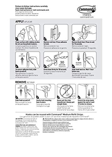 Command Medium Designer Hooks, 9 Hooks, 12 Strips - color: White