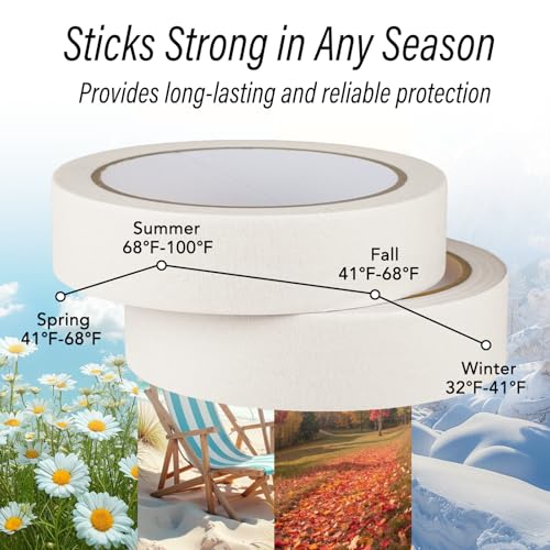2 Pack White Painters Tape - 1 Inch White Masking Tape - Multi-Surface, Smart Adhesion, Indoor & Outdoor - Paint Tape for Artist, DIY, Labeling, Car, General Purpose - 180FT Total - color: White