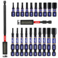 GEINXURN 22 Pieces Multi Hex Head Impact Tough Magnetic Allen Wrench Drill Bits Set, 1 in./2 in. Mixed Hex Head (Metric&SAE) S2 Steel Power Bits Set with Bit Extension Holder - size: MS-22