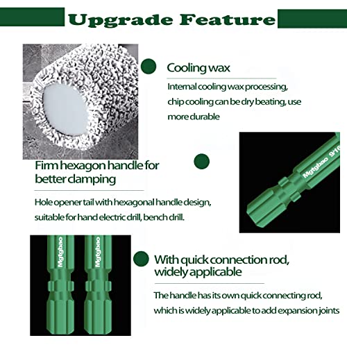10PCS Green Dry Diamond Drill Bits Set, Tile Drill bit for Granite Marble Tile Ceramic Stone Glass Diamond Hole Saw Kit with Size 3/16,1/4, 5/16, 3/8, 1/2
