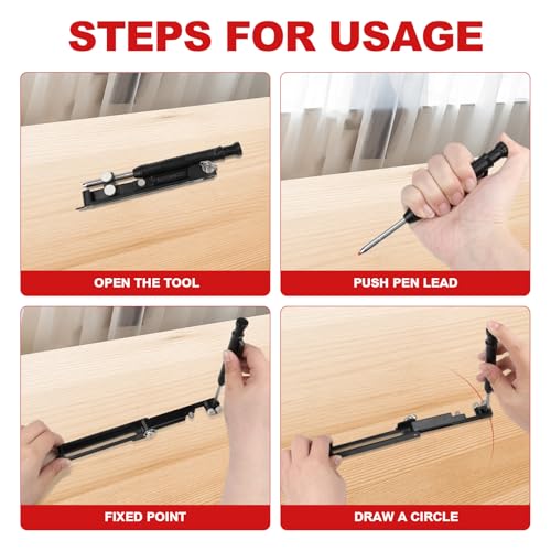 Multi-Function Scribing Tool, Aluminium Alloy Scribe Tool With 7 Leads Carpenter Pencils, Deep Hole Pencil With Sharpener For Woodworking, Gauge Scriber Line Maker, For Men's Architectural DIY Gifts