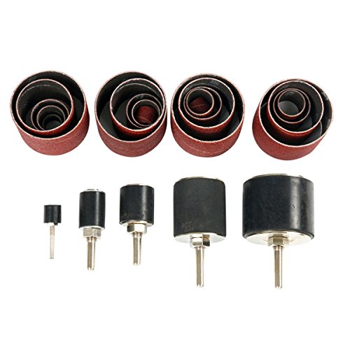 8milelake 25pcs Drill Press Sanding Drum Kit Sanding Round Drum Set