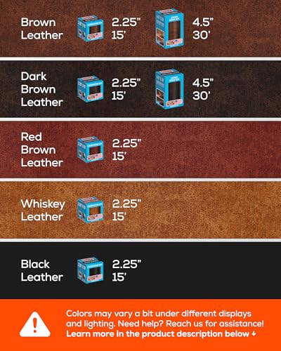 MATCH 'N PATCH Brown Leather Repair Tape, 2.25" x 15' for Furniture - color: Brown, size: 2.25" x 15'