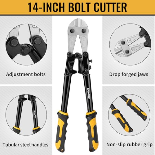 GRENPRO 3-Piece Bolt Cutter Pliers Set, 14", 8" Mini & 8" Wire Cable Cutters - style: 3-Piece Bolt Cutter Set