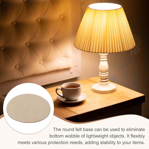 uxcell 6Pcs Lamp Base Felt, 2.5 Inch Dia 2mm Thick Adhesive Round Soft Felt Furniture Pads, Non-Slip Anti-Scratch Backed for Reading Light Table Lamp DIY Craft, Beige - color: Beige, size: 2.5 inch