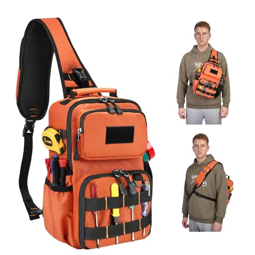 Rexmore Tactical Electrician & HVAC Tool Chest Bag, 3-Point Harness Orange - color: Orange