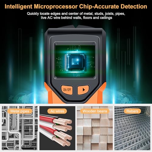 Stud Finder Wall Scanner - 5 in 1 Stud Finder Tool w/Smart Chip and HD LCD Display, Stud Detector Beam Finders for the Center and Edge of Wood AC Wire Metal Studs Joist Pipe (Onion) - color: Onion