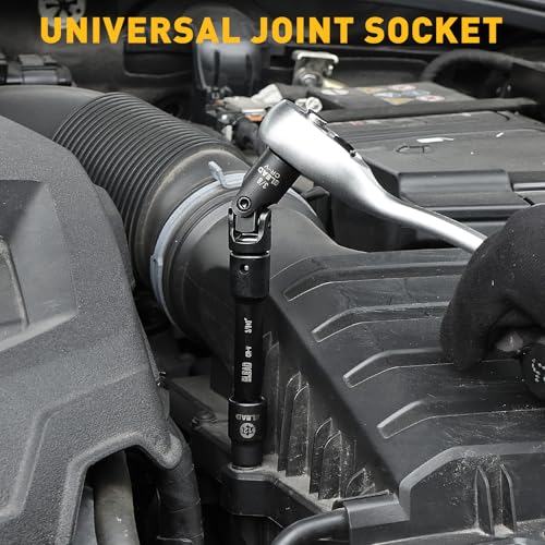 4-Piece 3/8" Drive Socket Extension Bar Set, 3, 6, 10 inch Professional Extension Set, 3/8 Inch Drive Universal Joint Socket, Premium Cr-V Steel Sockets Wrench Extender - style: 4-Piece 3/8" Socket Extension Bar Set