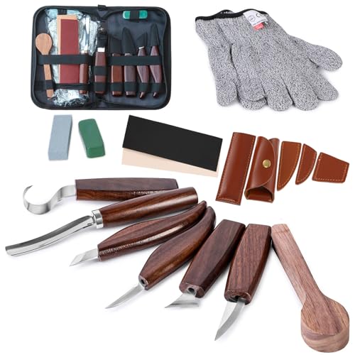Wood Carving Kit with 6pcs Whittling Knives,Trimming Knife for Woodwork,Chip Carving Knife Kit, Whittling Kit DIY Hobbies for Beginners Adults Kids Hobby - size: 6PCS Flat Handle