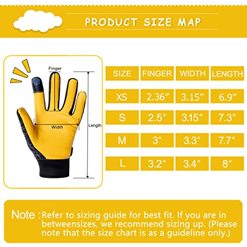 Kids Genuine Leather Work Gloves Age 2-12, Touchscreen, Reflective - color: Black, size: X-Small (2-3 Years Old)