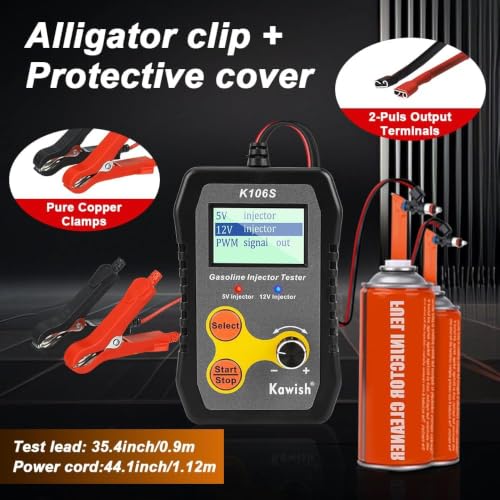 Fuel Injector Tester Cleaner Kit, PWM Injector Test Tool for Car - color: Gray-106s