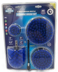 Diamond Shine 5-Piece Medium Bristle Drill Brush Set with 6” Extension Rod – Blue Nylon Power Scrubber Attachments, 2-5 Inch Sizes for Bathroom, Kitchen, Car & Outdoor Cleaning